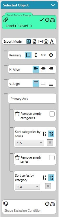 Export Mode Excel Chart Settings